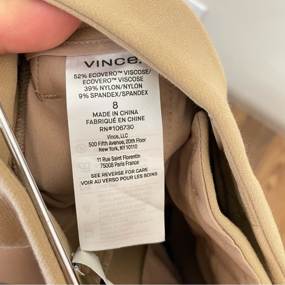 Vince Pecan Tan Pintuck Stove Pipe Cropped Pants Size 8‎ - Picture 7 of 11